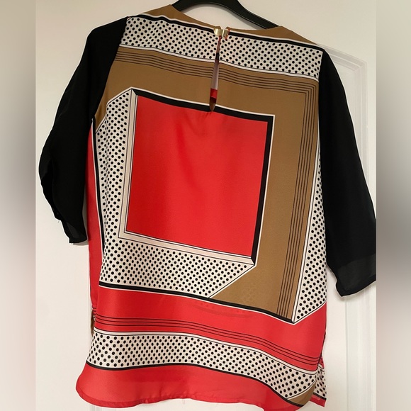 Multi pattern 3/4 sleeve shirt size Med - Picture 2 of 3